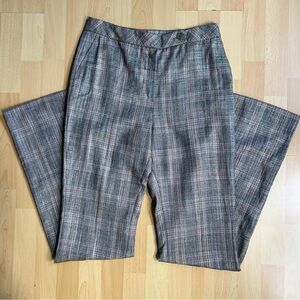Akris Alpaca and Silk Checkered Plaid Bootcut Trousers